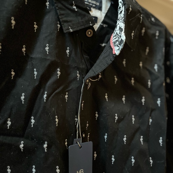 Black Patterned Men's button down - Picture 5 of 9